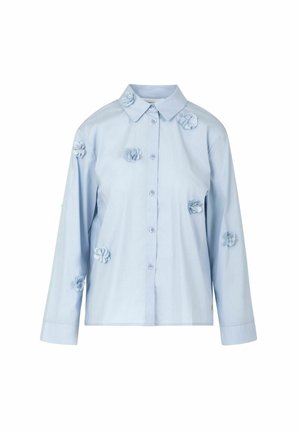 WITH FLOWERS - Blúzka so zapínaním na gombíky - bright blue