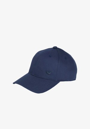 Marineblauwe baseballpet met gebogen klep en klein Adidas trefoil-logo op het voorste linker paneel.
