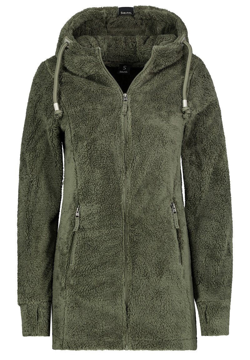 Sublevel KUSCHEL MIT KAPUZE - Fleecejacke - middle green/grün 