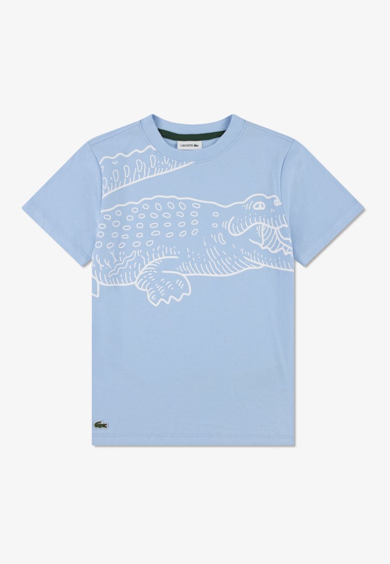 Lacoste VISION LOGO TEE - Apdrukāts T-krekls - light blue