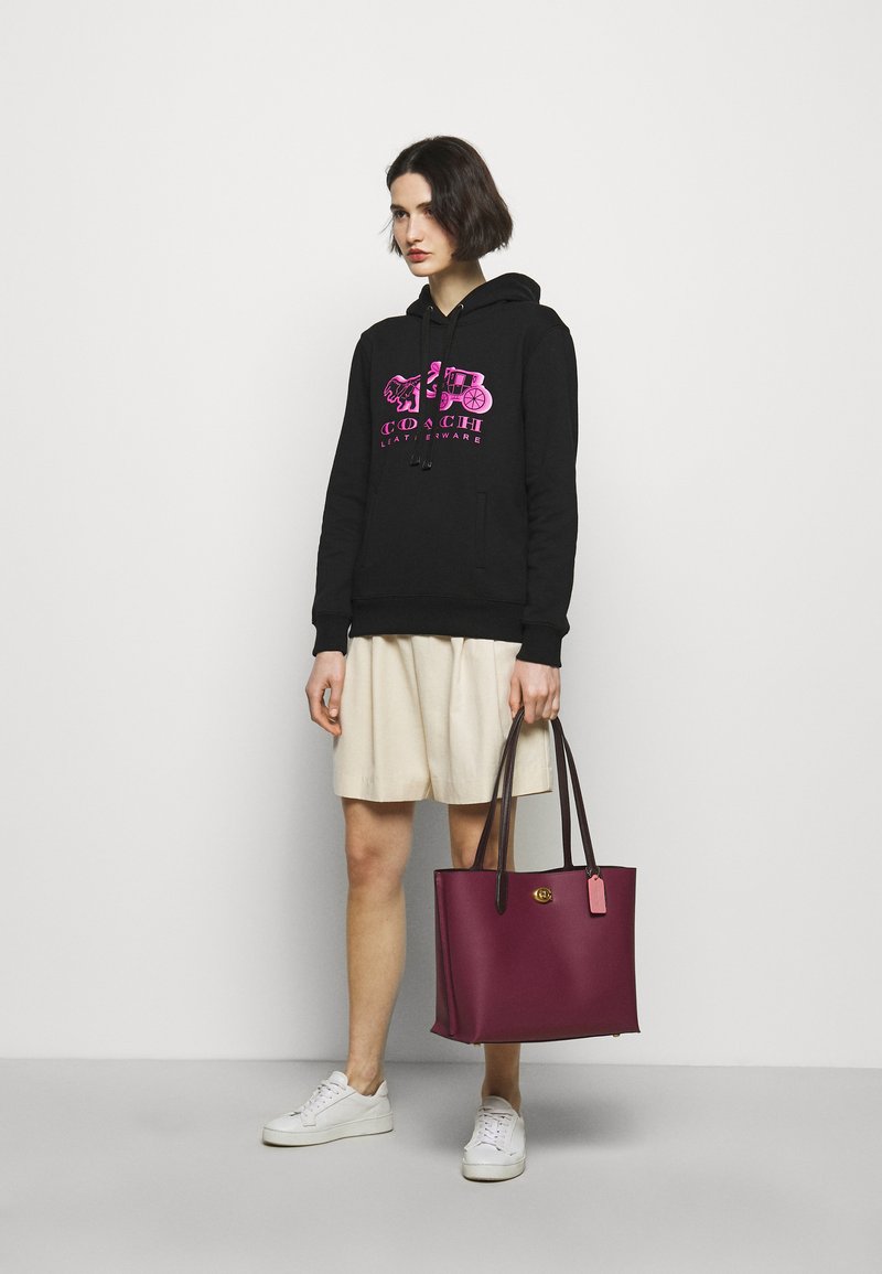 Coach COLORBLOCK WILLOW TOTE Shopping Bag black cherry multi