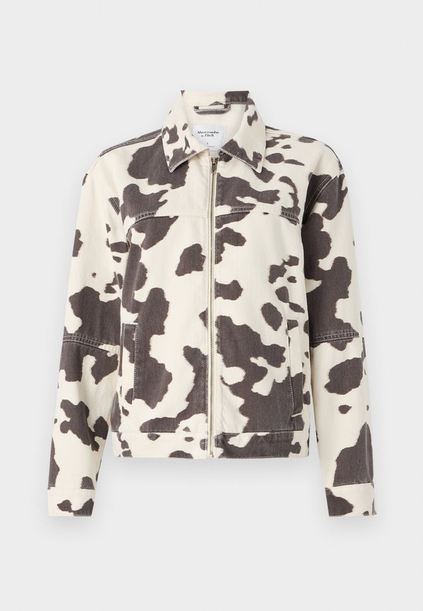 CLEAN ZIP FRONT JACKET COW PRINT - Denim jacket3
