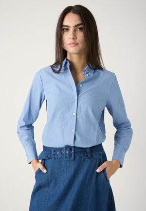 Overhemdblouse - blue and white fine stripes
