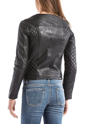 BLUE WELLFORD - Leather jacket - black