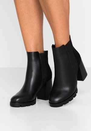 High heeled ankle boots - black