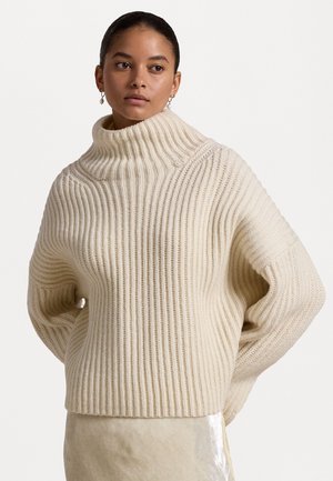 Polo Ralph Lauren RIB WOOL-CASHMERE FUNNELNECK SWEATER - Neule - authentic cream