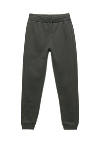 Mörkgrå sweatpants i mjukt material, med elastisk midja och snören samt sidofickor för extra stil.