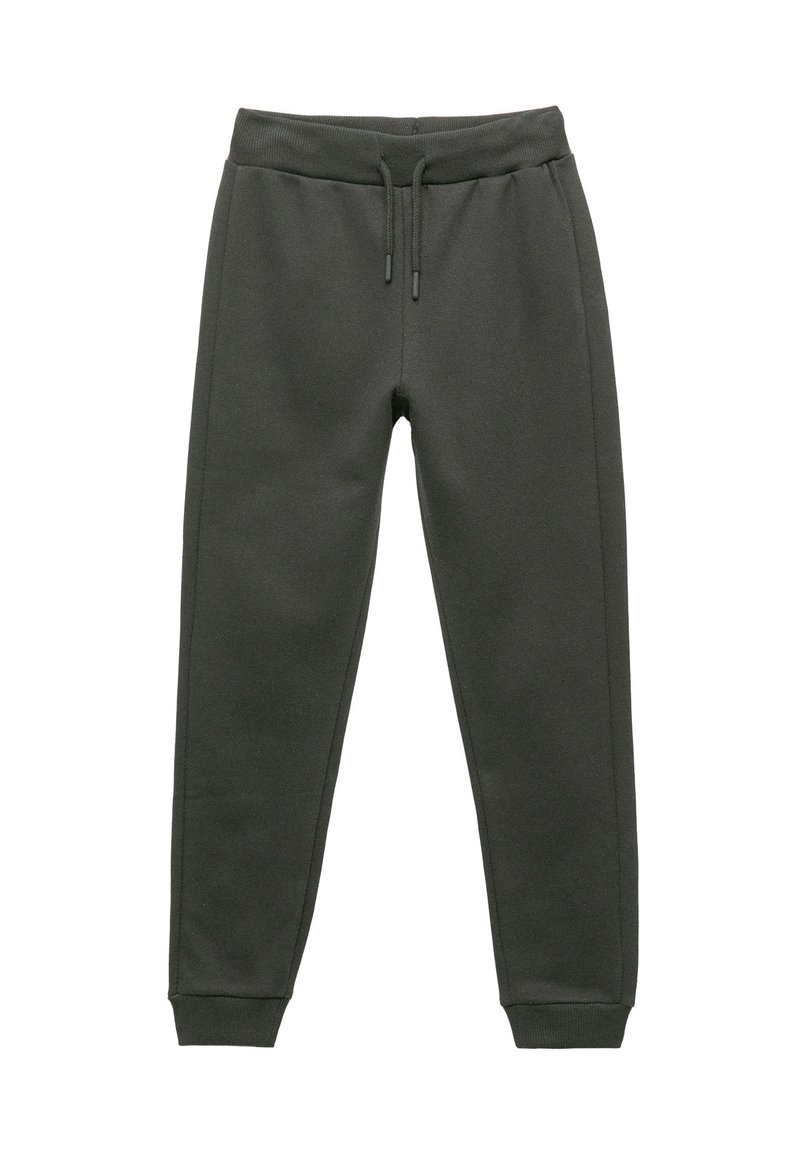 Mörkgrå sweatpants i mjukt material, med elastisk midja och snören samt sidofickor för extra stil.