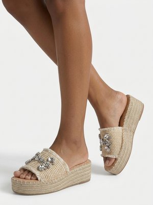 Alma Blue, Pantolette hoch - stone