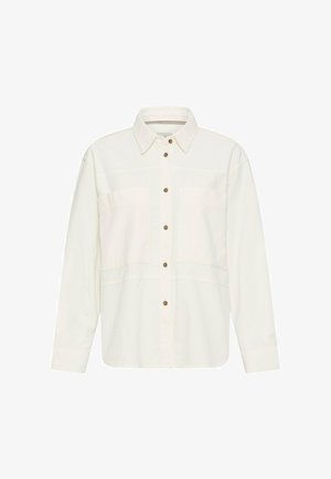 camel active, OVERSIZE-BLUSE MIT HEMDKRAGEN - Overhemdblouse - milkwhite