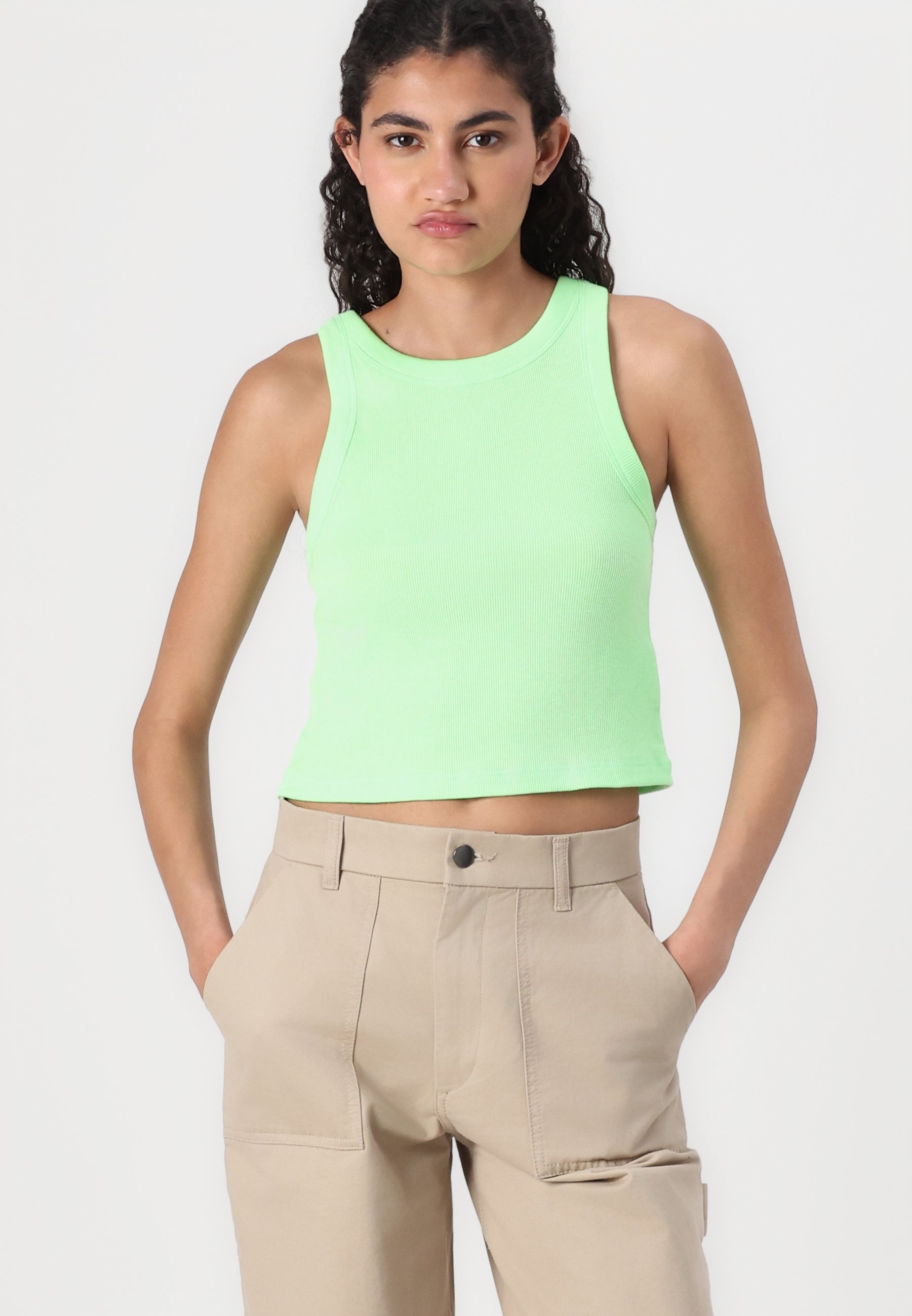 GAP CROP TANK - Top - neon lime green/light green - Zalando.co.uk