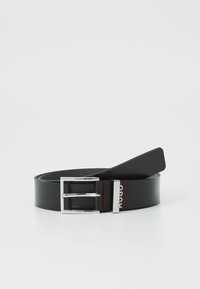 HUGO Heren Gerik-Lam Sz35 riem van leer met gesp, Donkerblauw, 90