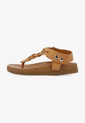 T-bar sandals - hellbraun