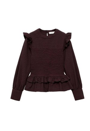 Mango Kids Majica z dolgimi rokavi - bordeaux
