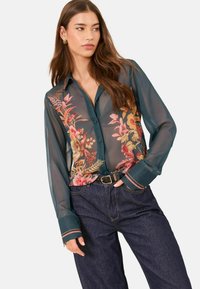 Niet geselecteerd, dark green floral