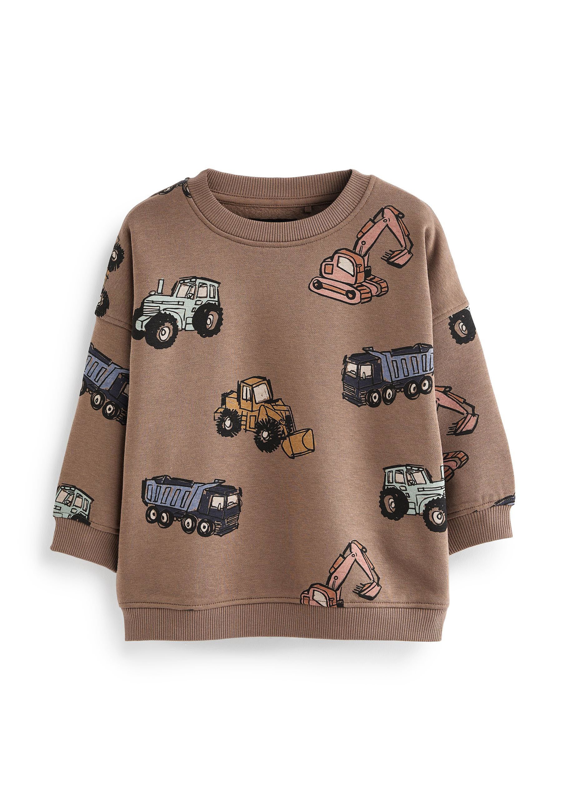 Next ALL-OVER PRINTED CHARACTER SWEATSHIRT - Sweatshirt - brown digger  oversized/marron - ZALANDO.FR