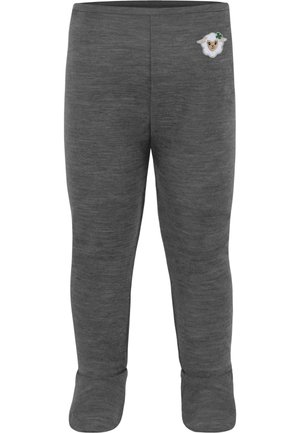 MERINO STRAMPELHOSE MIT FUSS LEGGINGS  LANGE UNTERHOSE THERMOUNTERHOSE AUS MERINOWOLLE - Strumpfhose - anthrazit
