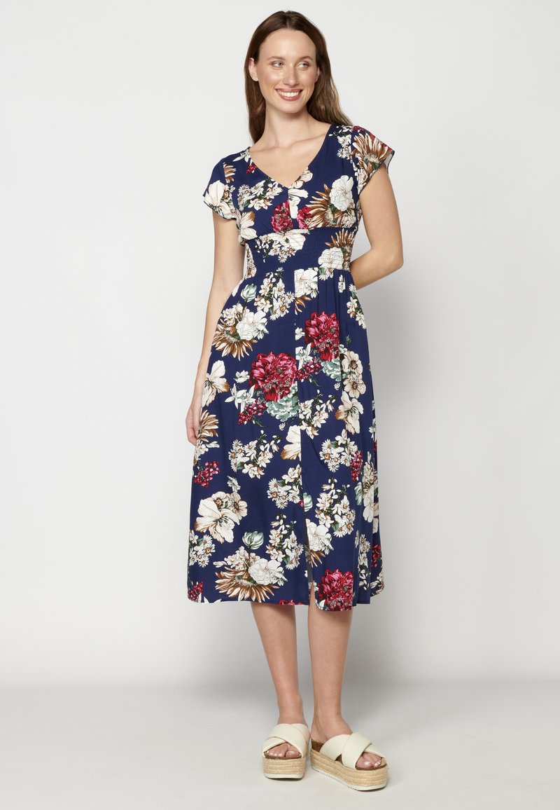 Vestito Senza Maniche Navy Rosso Abito Tubino Donna NEXT In Mistro Lino  Estivo - Stampa Floreale Rosso E Blu Navy, Senza Maniche, Lunghezza Al  Ginocchio Vestito Lino, image size:800x1156