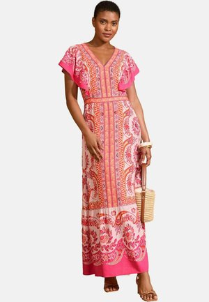 Love & Roses PETITE FIT - WOODBLOCK PRINTED V-NECK FLUTTER SLEEVE - Maxi šaty - ivory