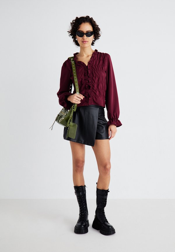 PCDEMMIE V NECK FRILL - Blouse - tawny port3