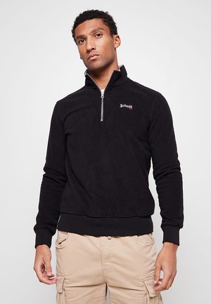 Schott HALF ZIPPED  - Felpa in pile - black
