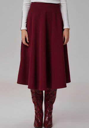 MIDI - Jupe trapèze - rouge foncé