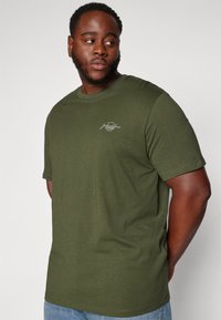 Jack & Jones JJFERRIS TEE CREW NECK 7 PACK - T-shirt med print - black/navy/white/black/kombugreen