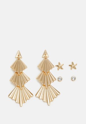 3 PACK - Earrings - gold-coloured