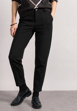 Street One, HIGH WAIST BARREL-LEG PANTS IN A CASUAL FIT - Pantalon classique - black