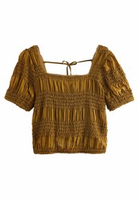 SHORT SLEEVE SMOCK BACK REGULAR FIT - Bluse - ochre yellow