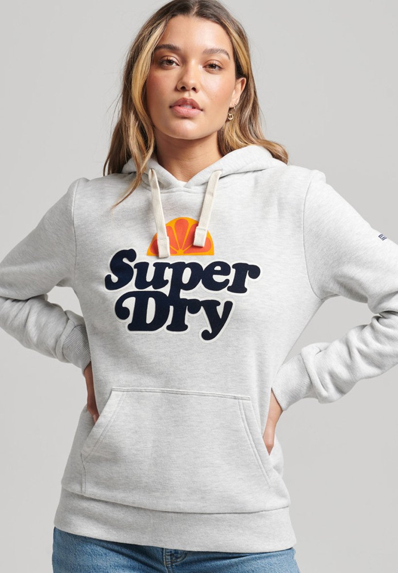 Superdry VINTAGE COOPER NOSTALGIA - Hoodie - glacier grey marl/light grey -  Zalando.co.uk