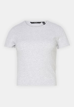 Vero Moda VMCHLOE SHORT TOP - T-Shirt basic - light grey melange
