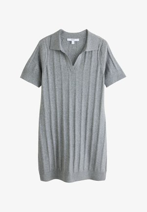 Next, REGULAR FIT - SUPERSOFT SHORT SLEEVE POLO MINI DRESS - Strikkjoler - grey