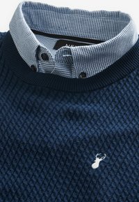 Next MOCK CREW - Stickad tröja - navy blue mini cable