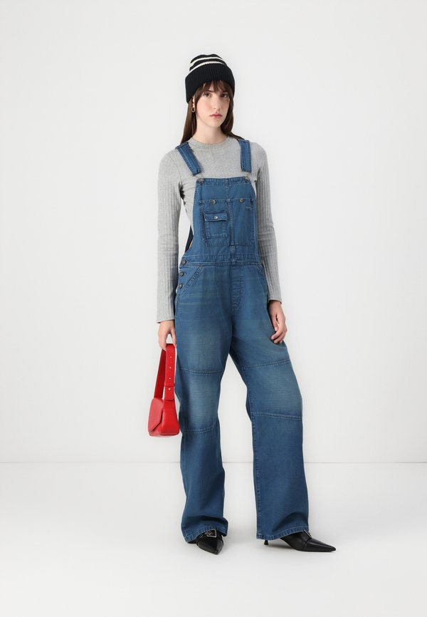 BOWEY CARPENTER LOOSE OVERALL - Dungarees - faded indigo3