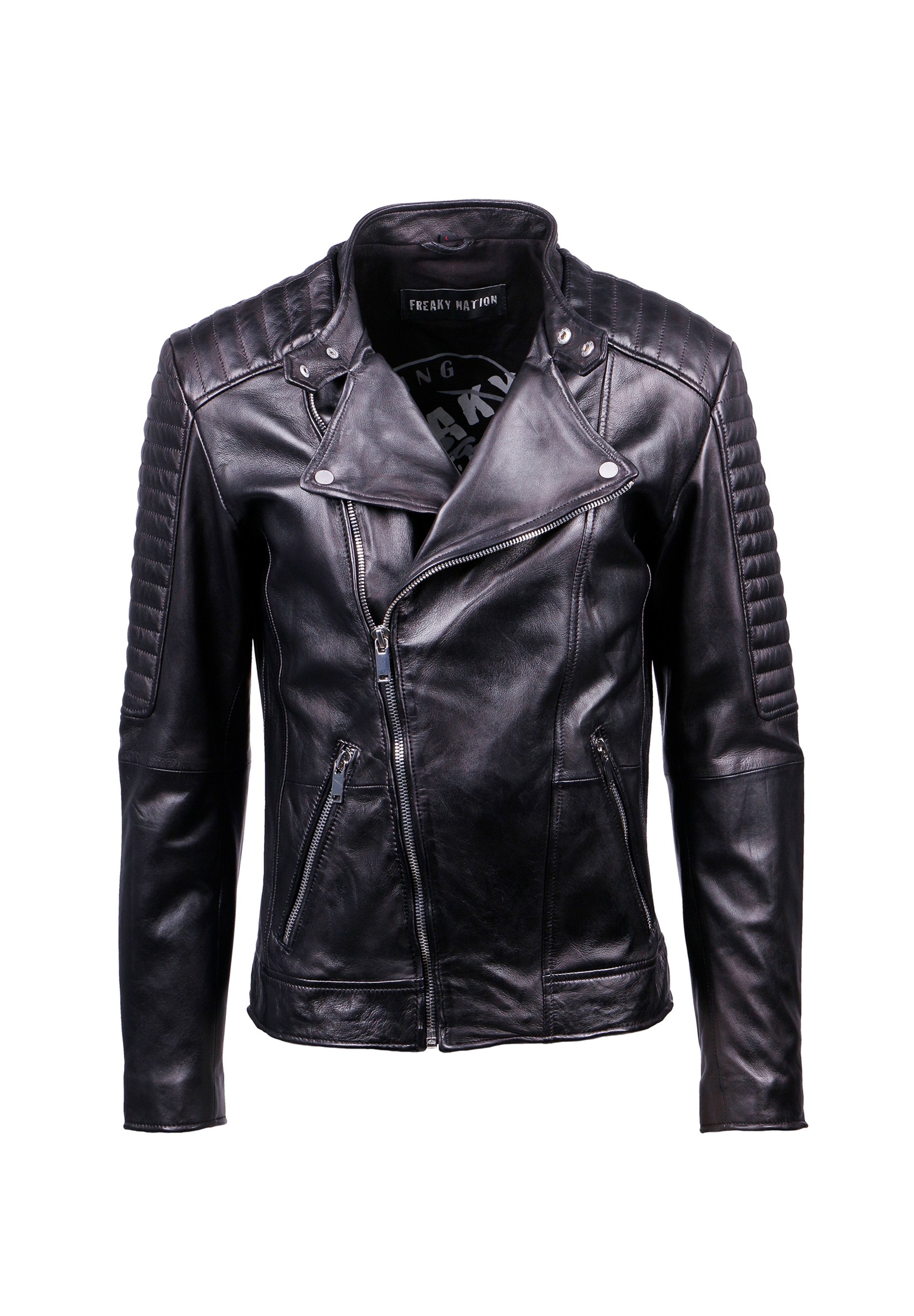 Freaky Nation CROSSOVER - Leather jacket - black - Zalando