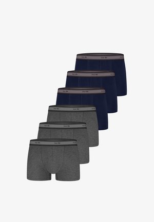 Boxershorts-sæt i mørkegrå og marineblå. Bomuldsstof med en glat tekstur. Hver har en grå elastisk linning med "nur die"-logo.