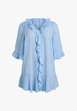 Zizzi, TUNIKA MIT RÜSCHEN UND 3/4-ÄRMELN - Tunikaer - blau