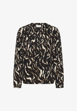 Kaffe DITTE - Camicetta - black brown graphic animal