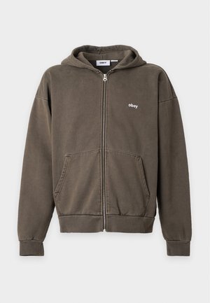 Obey Clothing, LOWERCASE ZIP HOOD - Φούτερ με φερμουάρ - olive