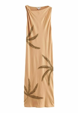 SLEEVELESS COLUMN EMBELLISHED  - Vardagsklänning - neutral tan palm