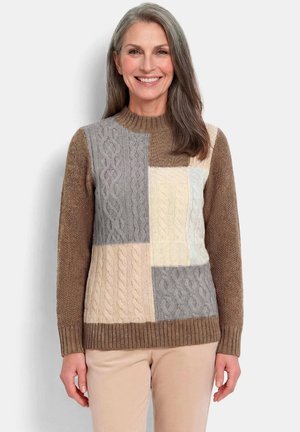 GOLDNER, PULLOVER - Strickpullover - brown gray patterned