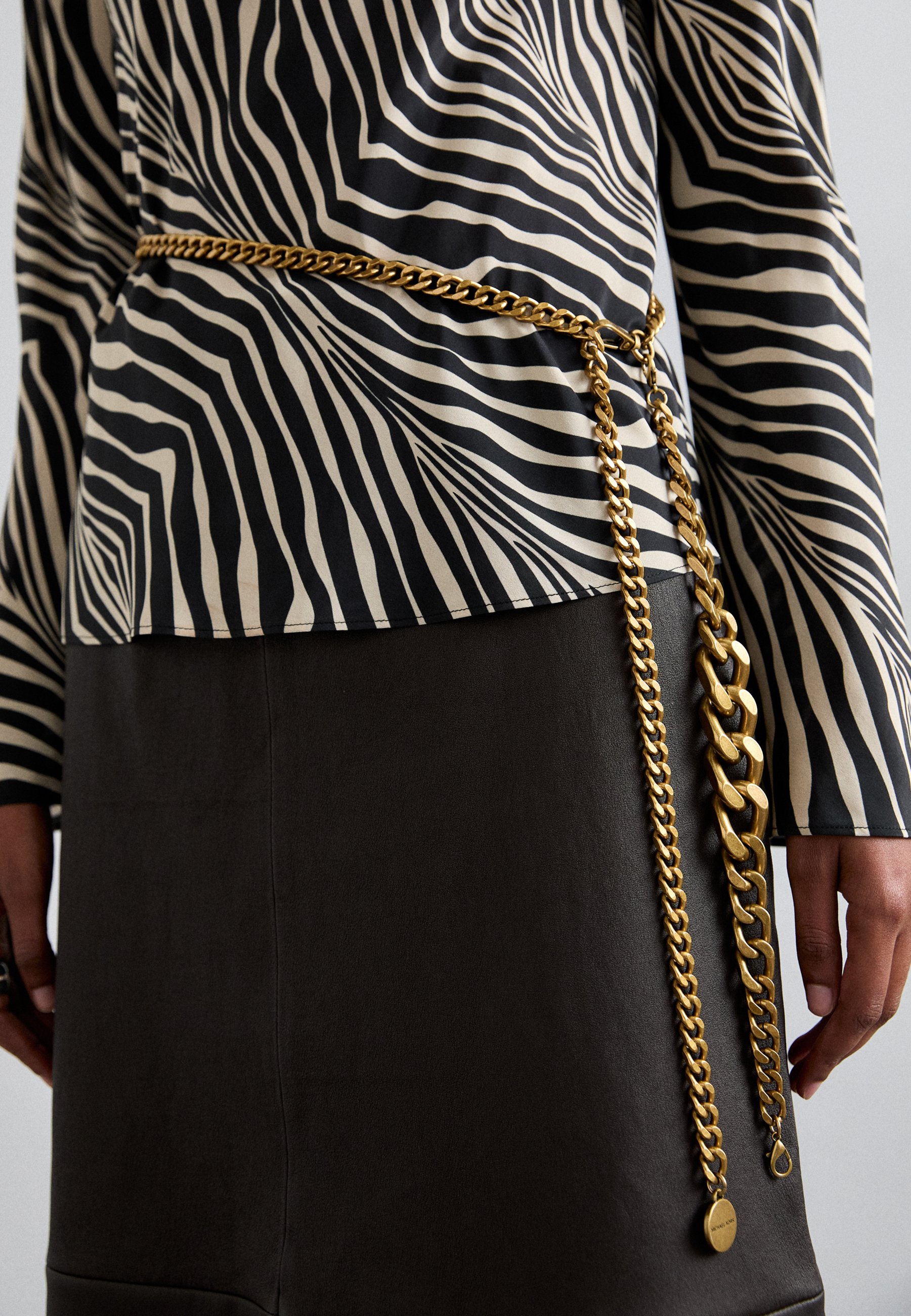 Michael Kors Zebra Belt Black & White Zebra Patterned Logo Buckle Belt - TK Maxx UK main image 3