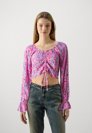 PCARINE CROPPED TIE - Bluza - prism pink