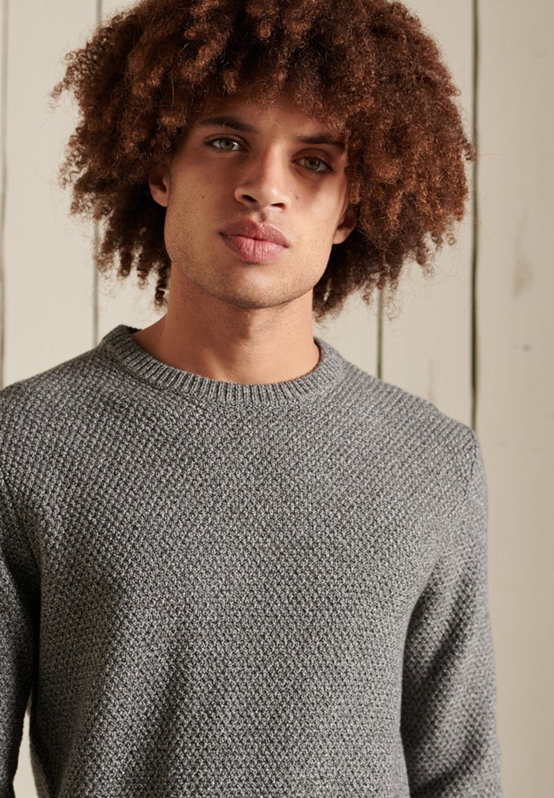Herren Strickjacken | Superdry TEXTURED TWIST CREW Strickpullover mid grey twist/dunkelgrau - QH45469 Herren Strickjacken | Superdry TEXTURED TWIST CREW Strickpullover mid grey twist/dunkelgrau - QH45469