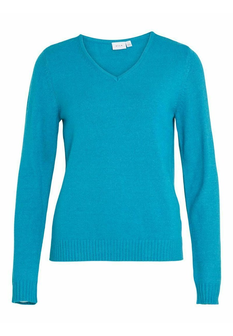 VILA VIRIL V NECK - Stickad tröja - tahitian teal