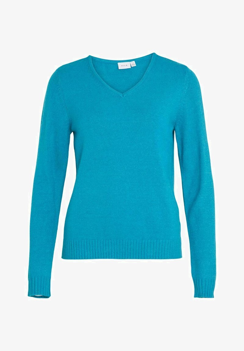 VILA VIRIL V NECK - Stickad tröja - tahitian teal