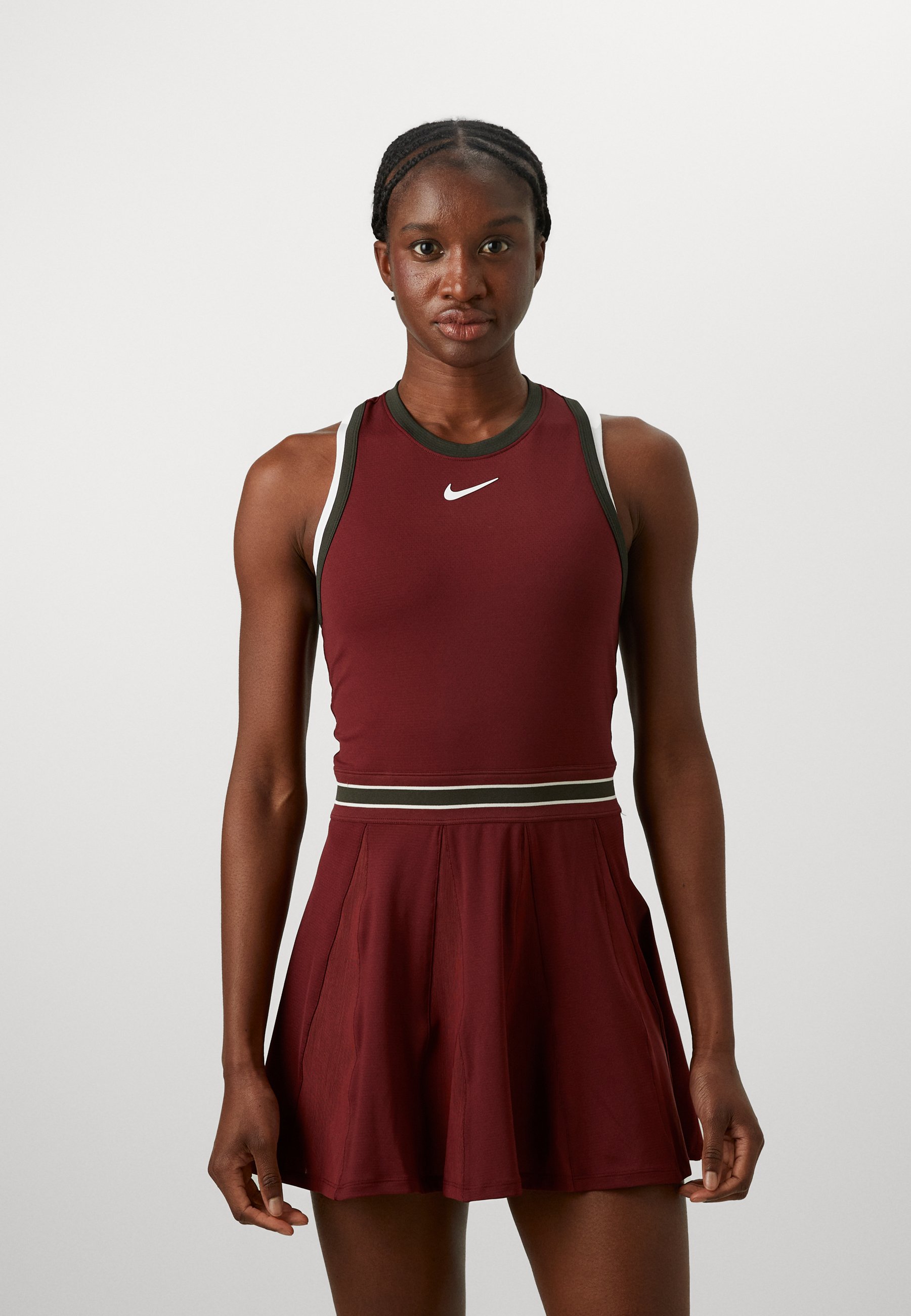 red and black nike dress