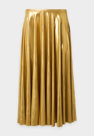 Norma Kamali, FLARED SKIRT TO MIDCALF - Jupe trapèze - gold-coloured