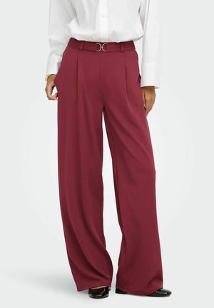 JDY, JDYGEGGO LIFE BELT PANT JRS NOOS - Pantalon classique - oxblood red